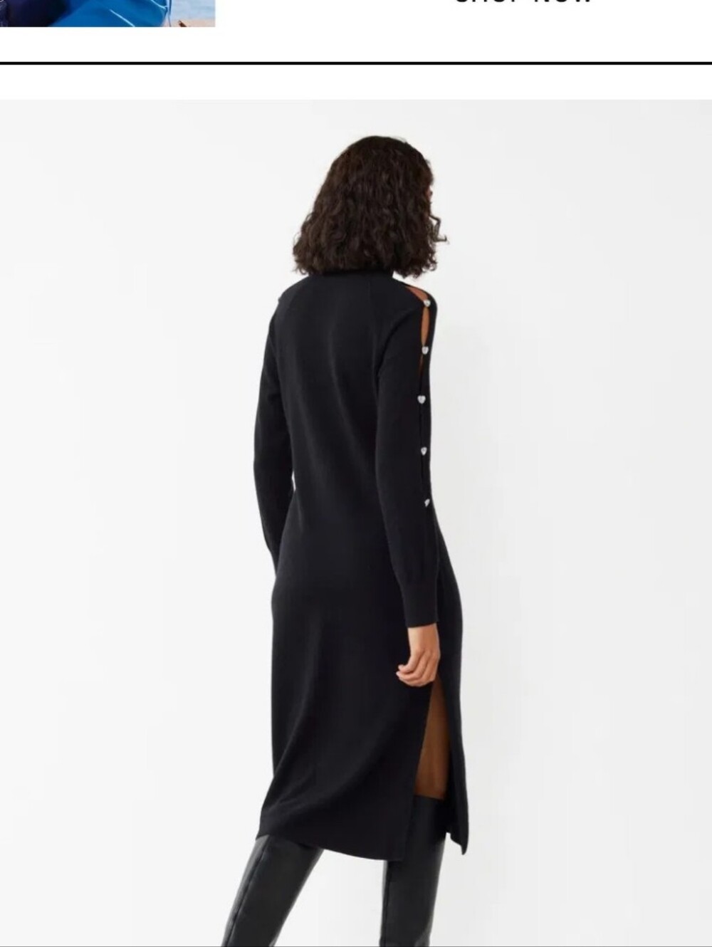 & Other Stories wool midi dress with heart rhinestone detail Sz L - Picture 3 of 15